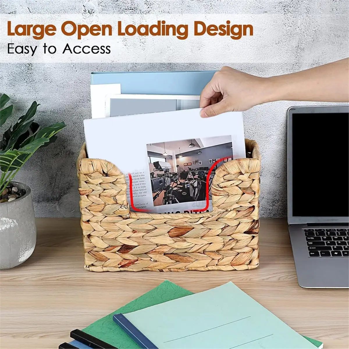 

Плетеная настенная корзина для хранения из ротанга, подставка для журналов, декор для дома, для гостиной и спальни