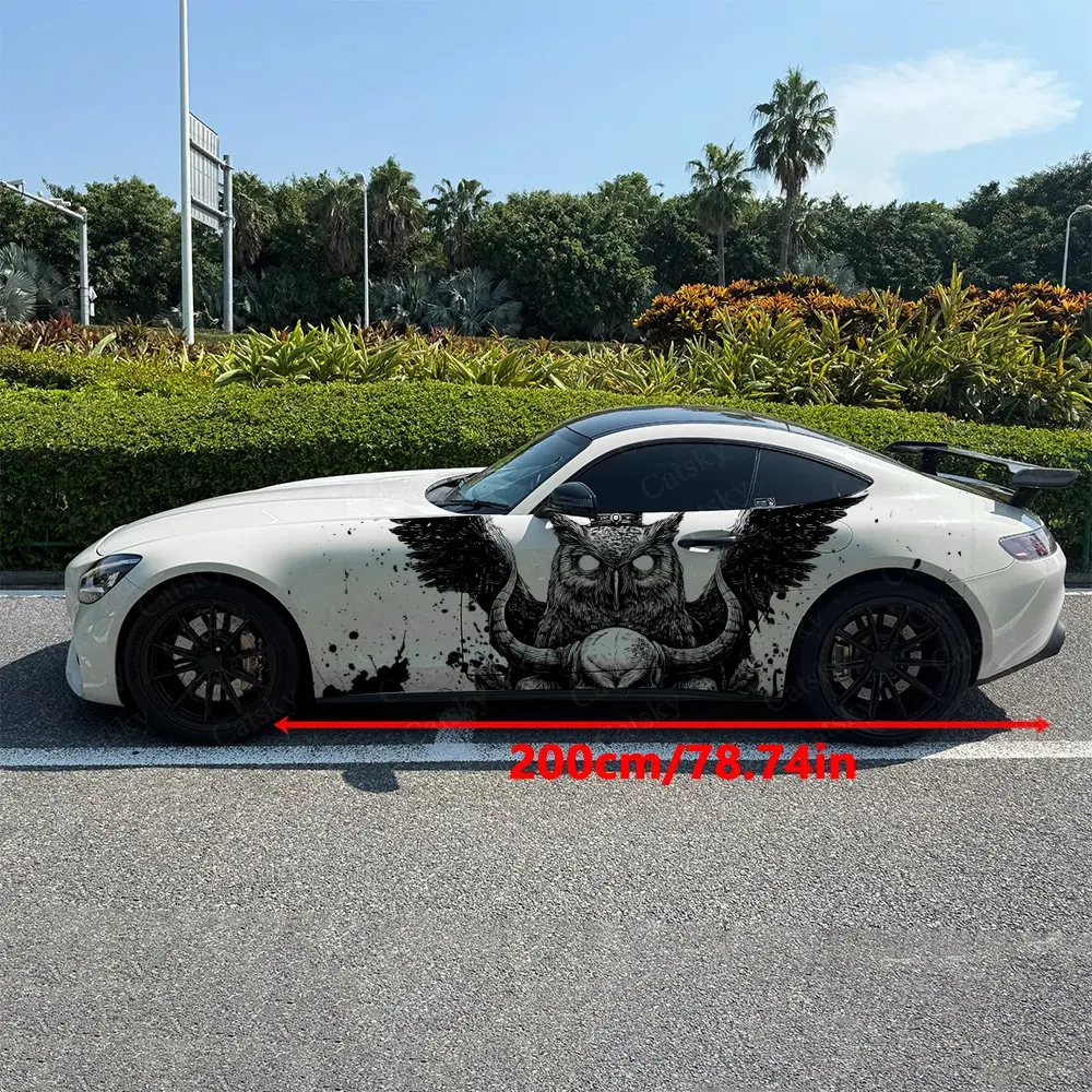 2pcs Night Owl King Realm, Durable, Fade-resistant, Enhance Vehicle Aesthetics With Bold Artistic Design Car Vinyl Wraps