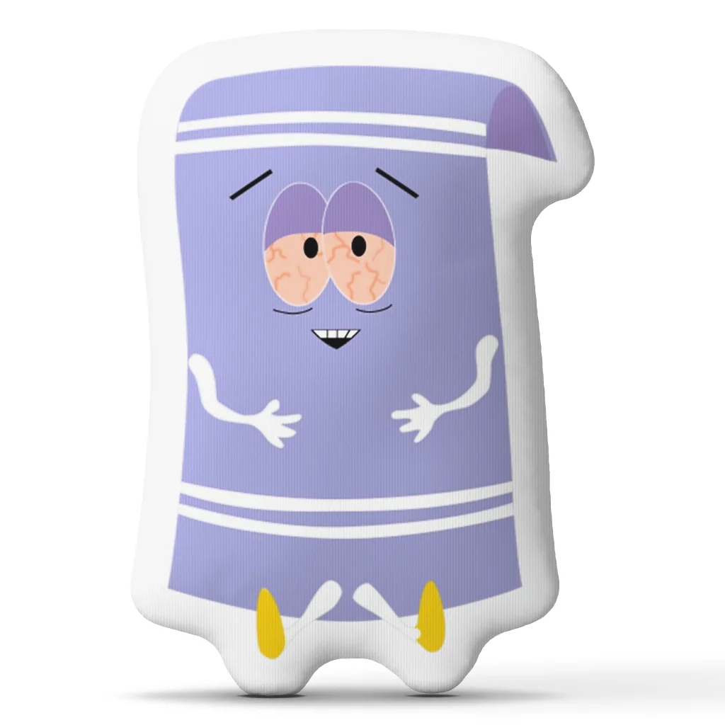 Towelie Shaped Throw Pillow Cartoon Cushion Stuffed Decorative Pillow Souths Parked Fan Gift for Sofa Bedroom Cute Home Decor