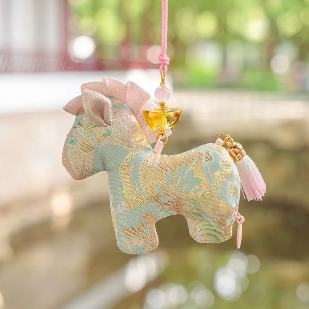 

Brocade Zodiac Horse Sachet Refillable Embroidery Mascot Pony Pendant Zipper Design Chinese Style Pony Car Pendant Kids