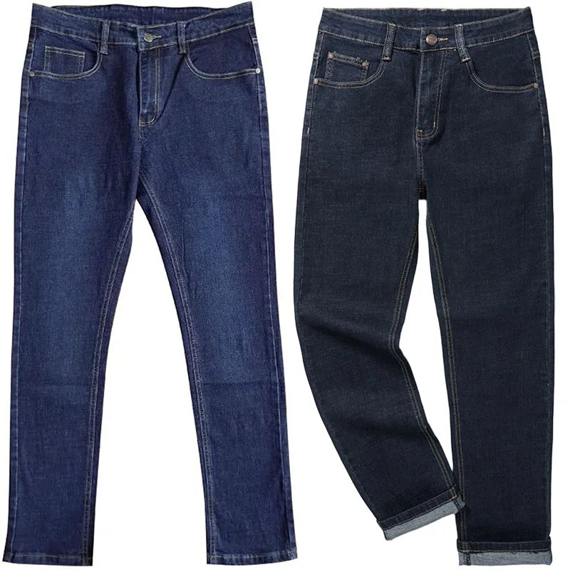 جينز كبير الحجم للرجال 10XL (50 بوصة) - مقاس كبير بنطال مستقيم الساق قابل للتمدد أزرق كبير وطويل ملابس الشارع تصميم كلاسيكي 5 جيوب