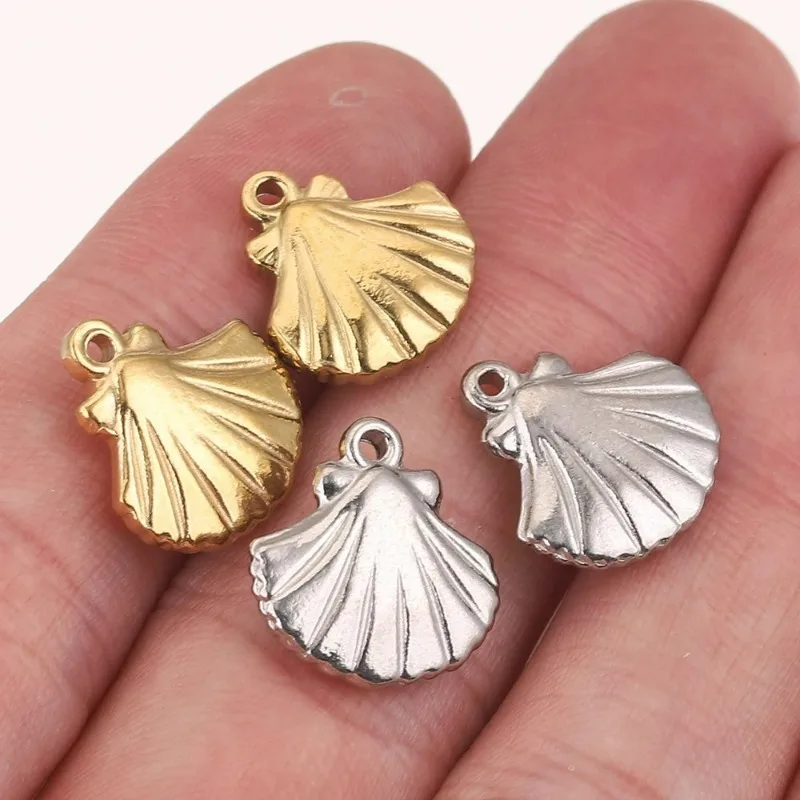Stainless Steel Electroplated 18K Color-retaining Marine Series Shell Ship Anchor Elements DIY Decorative Pendant Accessories