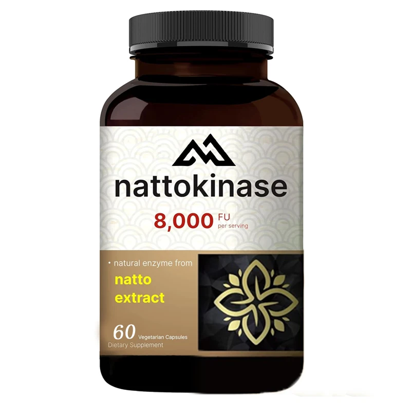 Nattokinase Supplement for Heart Health Support, 60 Cápsulas Vegetarianas, Força Extra, 8000 FU por porção