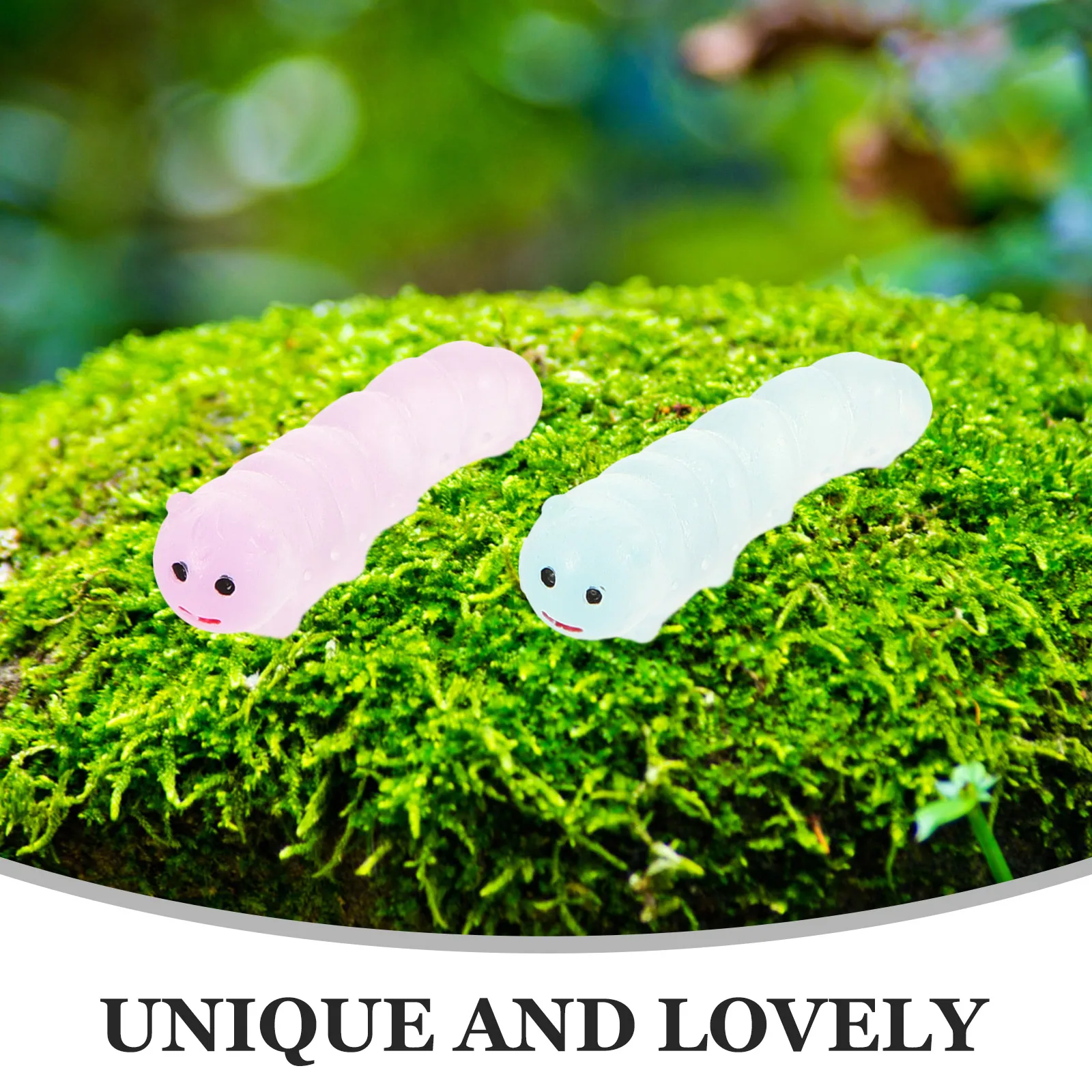 

Small Worm Ornament Luminous Caterpillar Ornaments Terrarium Cake Aquarium Decor