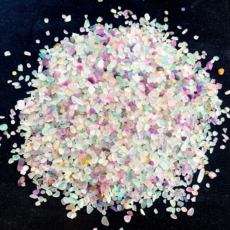 1.76oz 천연 크리스탈 분쇄 돌, 형석 크리스탈 광택 돌, 보석 만들기, 소원 병, 관엽 식물, 정원
