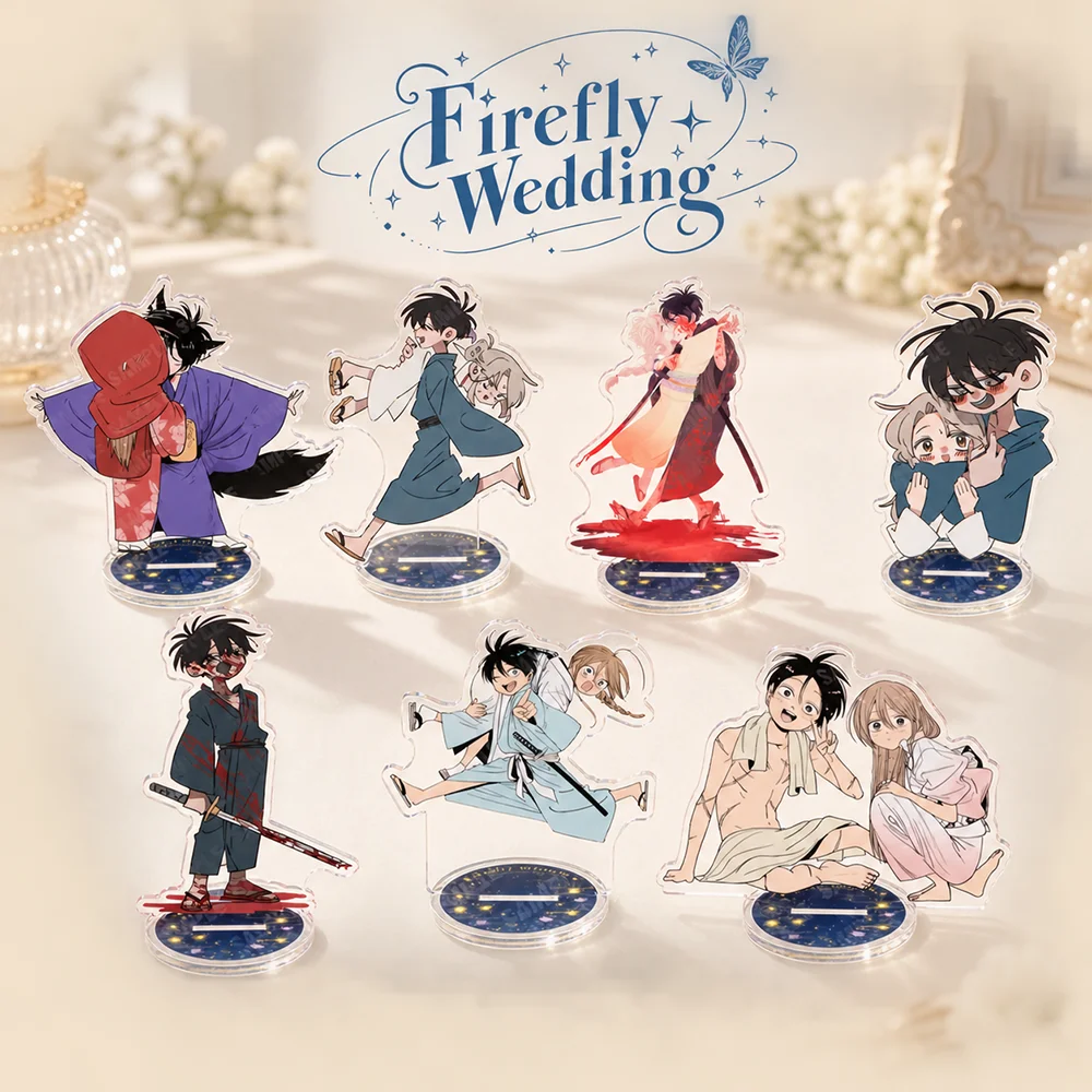 Firefly Wedding 15cm Japanese Kimono Couple Characters Acrylic Stand Keychain Anime Desktop Decor Fans Collectible Gift