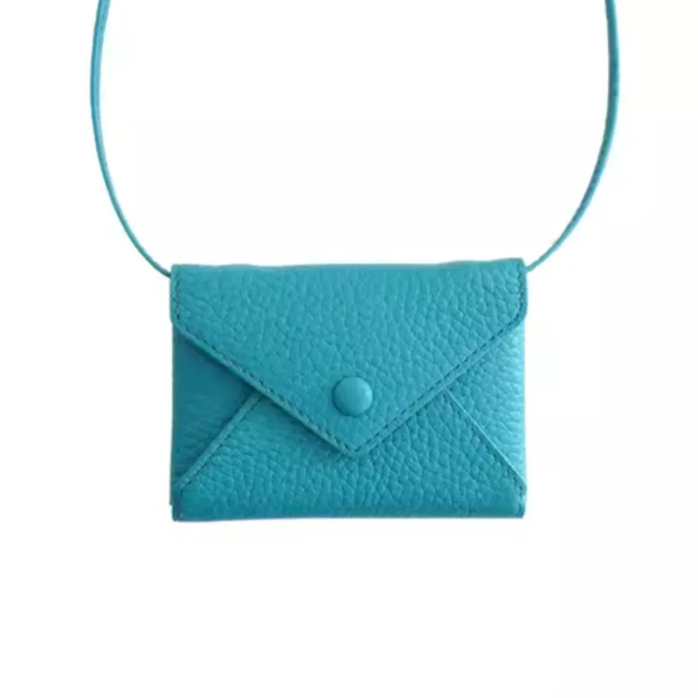 Card Holder PU Leather Mini Bag Necklace Solid Color 6 Colors Waist Packs Multifunctional Durable Coin Purse for Women
