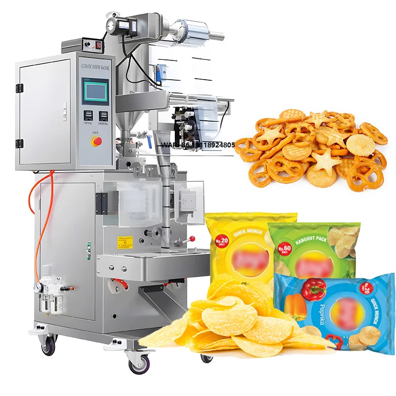 Fully Automatic Vertical Potato Chips Packaging Machine With Nitrogen Puffed Food Popcorn