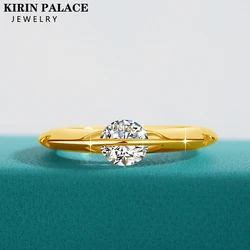 Rotate Moissanite Rings for Women Solid S925 Silver Solitaire Classic Band for Engagement Christmas Planet Ring