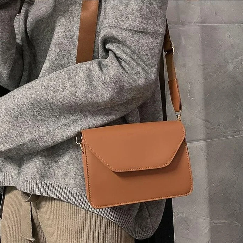 Fashion Flap Crossbody Bags for Women PU Leather Small Square Bag Clutches Casual Shoulder Messenger Bag Small Handbags