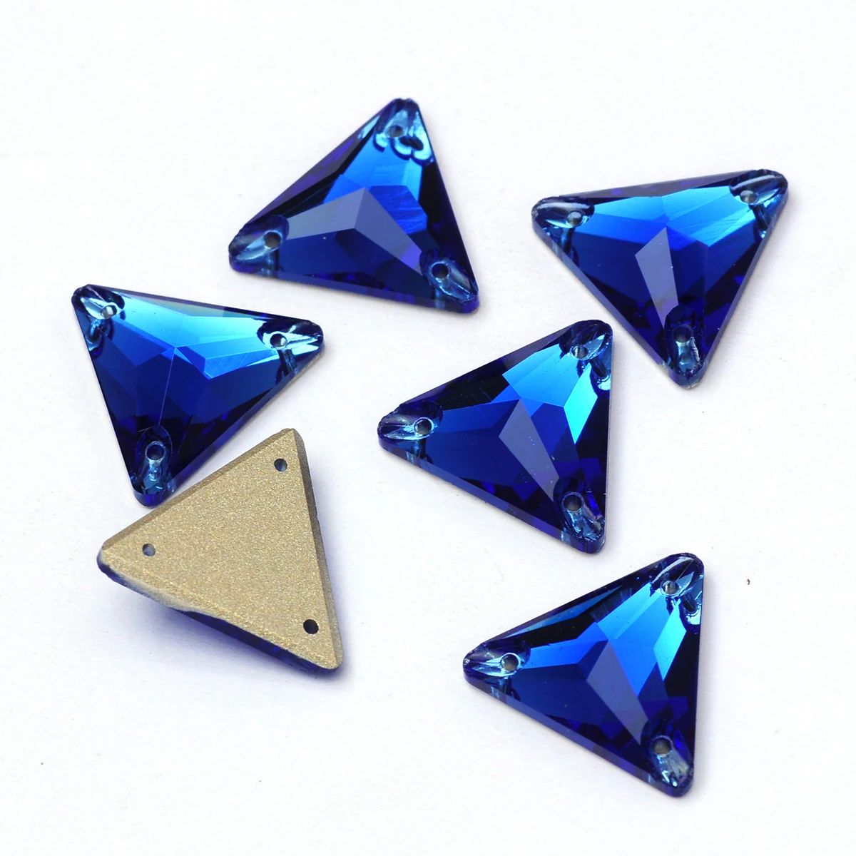 Saphirkristall-Formen Glas-Nähsteine DIY Handarbeiten Flache Strasssteine zum Aufnähen für Kleider, Kleidungsstücke, Taschen – Detail 12