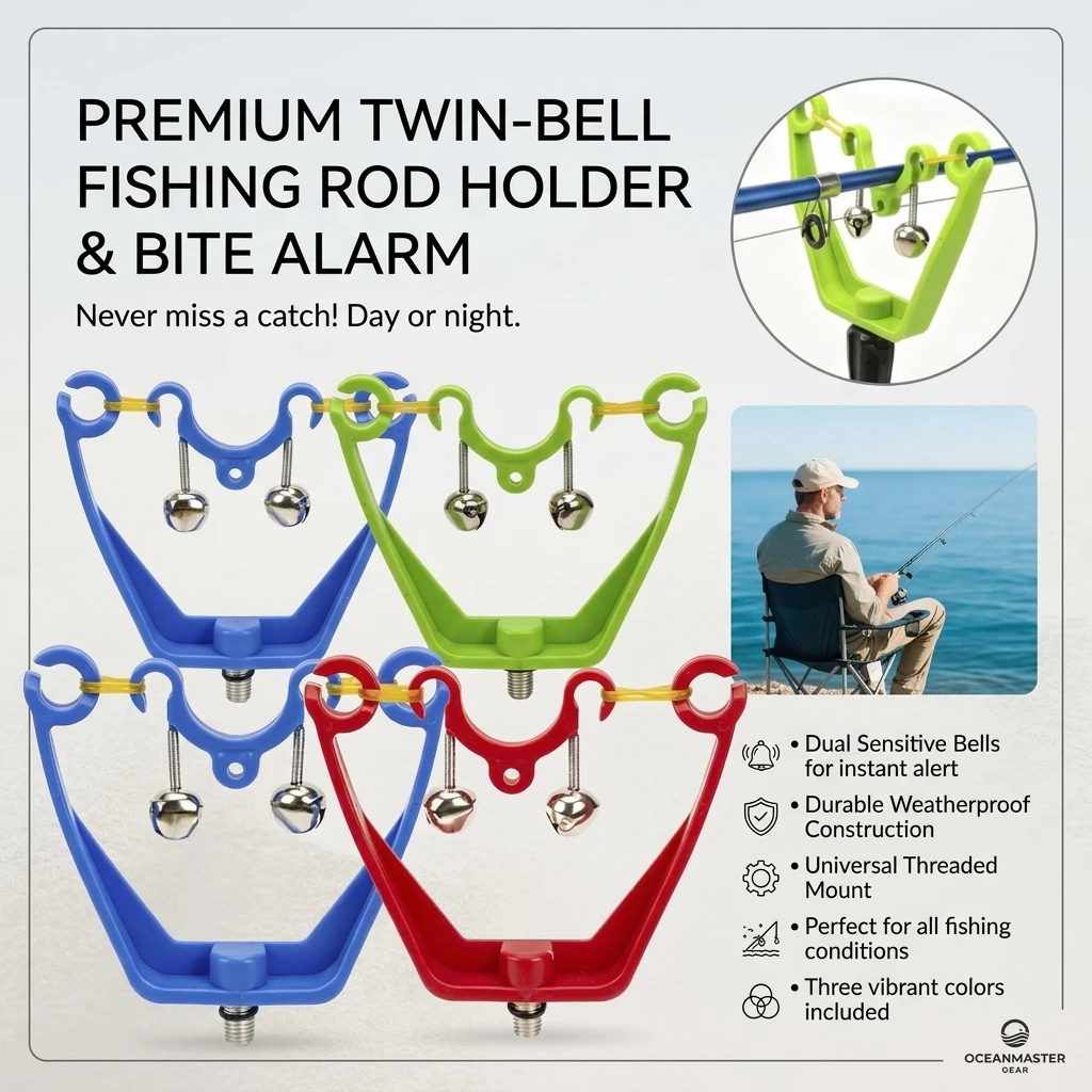 European Style Bow Shaped Rod Holder Head Double Bell Alarm Turret Accessory for Carp Fishing Library Fishing