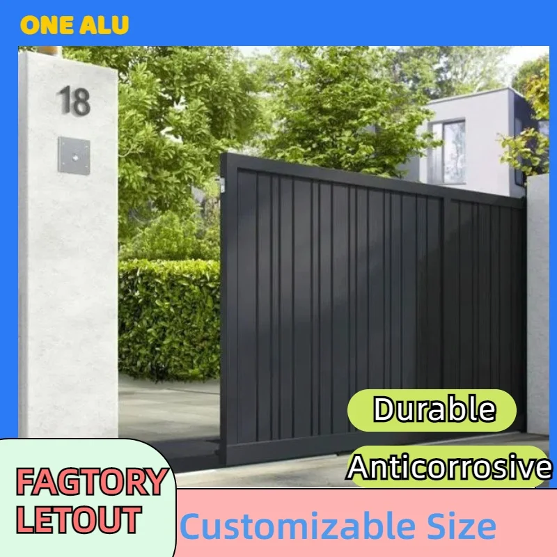 Automatic Sliding Gate Heavy-Duty Aluminum Driveway Gate for Homes, Factories, and Offices