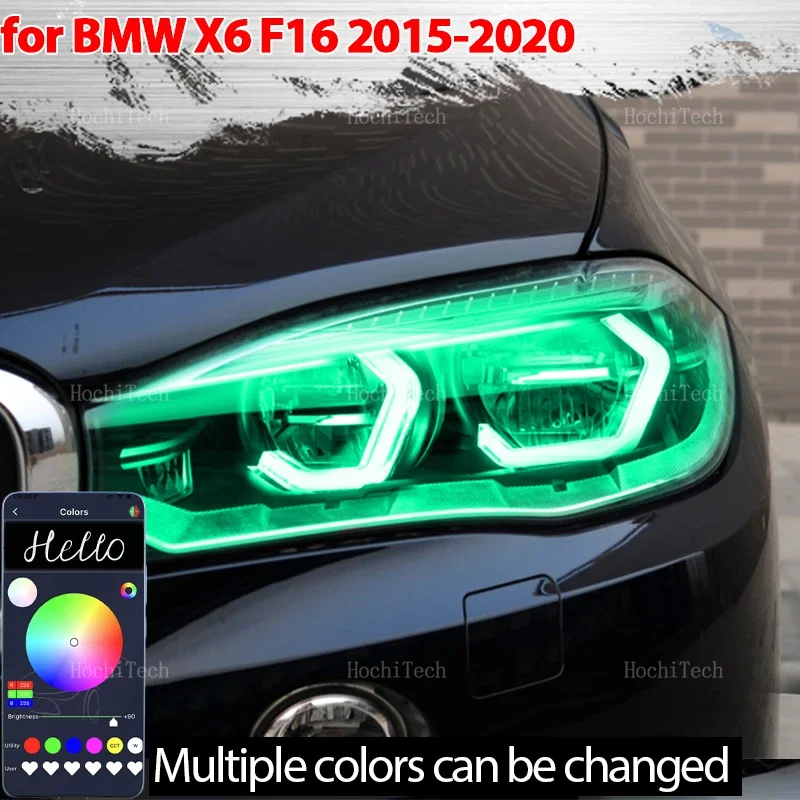 

Car-styling multi-colored RGB App control LED Rings M4 Style Light For BMW X6 F16 2015-2019 xDrive35i xDrive50i 30d 35d 40d M50d