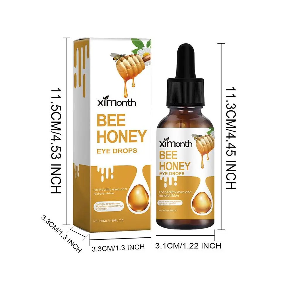 50ml Bee Honey Eye Drops Eye Treatment Discomfort Drops For Blurred Vision Cure Dry Eyes Cloudy Eyeball Black Shadow Remover