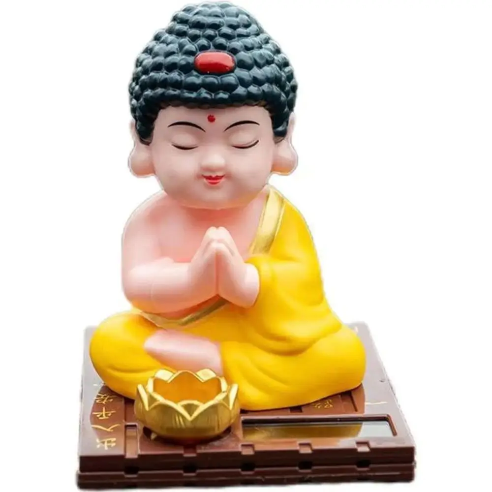 Unique Solar Nodding Buddha Decor Figure Mascot Ornaments Car Accessories Solar Dancing Luck and Fortune Decoration Dashboard