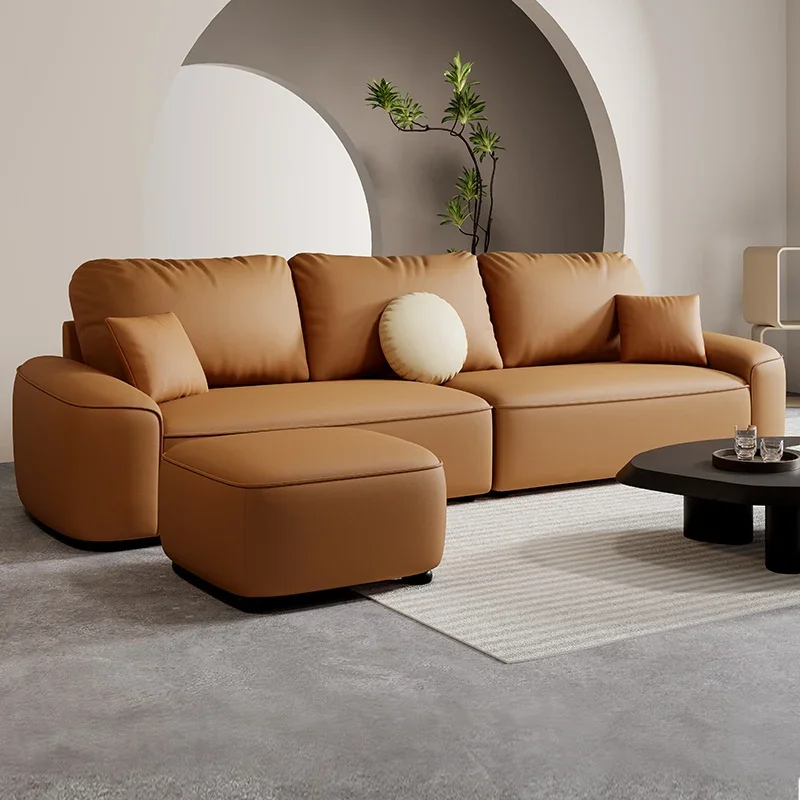 Large Brown Waterproof Sofa High Back Support Nordic Modern Sofa Living Room Sillon Relax Reclinable Para Salon Home Furniture