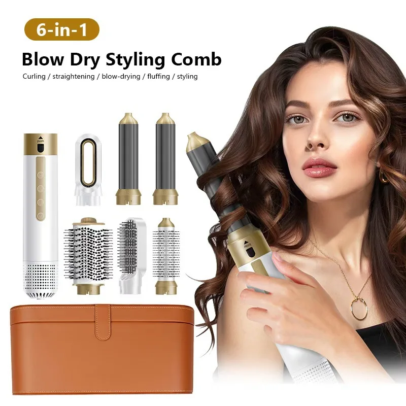 

Six-in-one curling iron, straight curling dual-purpose, smooth hair dryer, titanium, wet and dry.