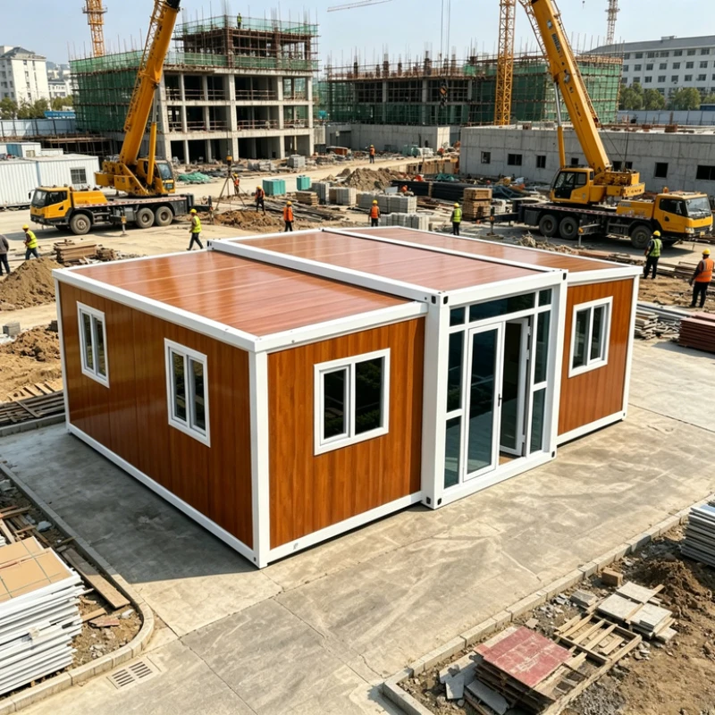 Mobile Foldable Guard Booth Outdoor Security Room Large View Window Built-in Cable Conduit Site Security Shelter