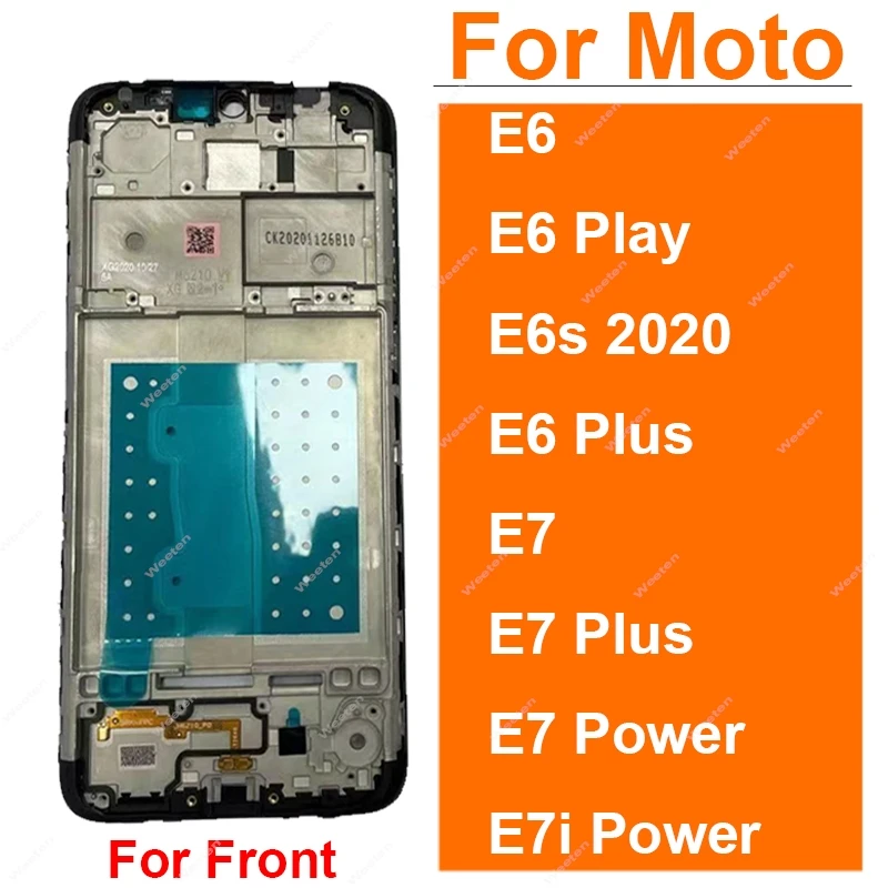 Para Motorola MOTO E6S 2020 E6 Play E6 E7 Plus E7 Power E7i Power LCD marco frontal pantalla LCD cubierta de marco marco medio bisel