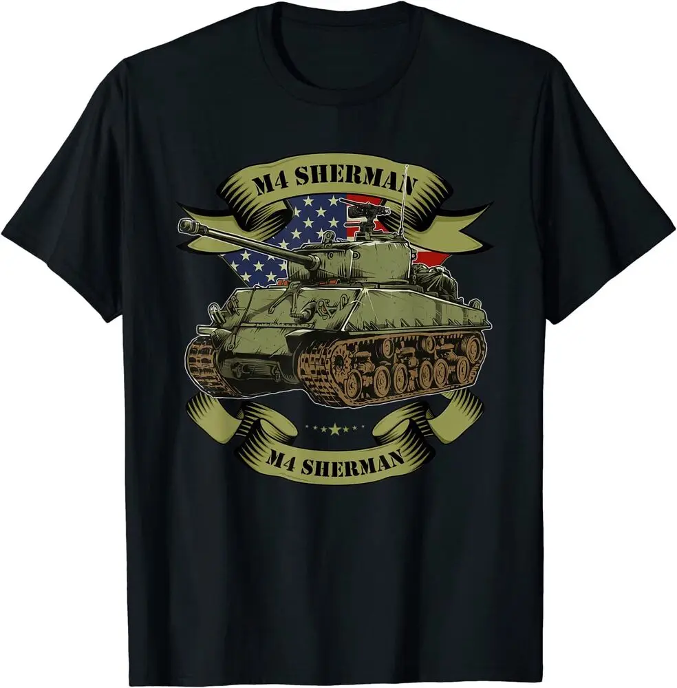 M4 Sherman American Tank WW2 World War 2 T-Shirt Unisex T-shirts For Man Woman Short Summer Tees Casual Cotton Luxury Brand