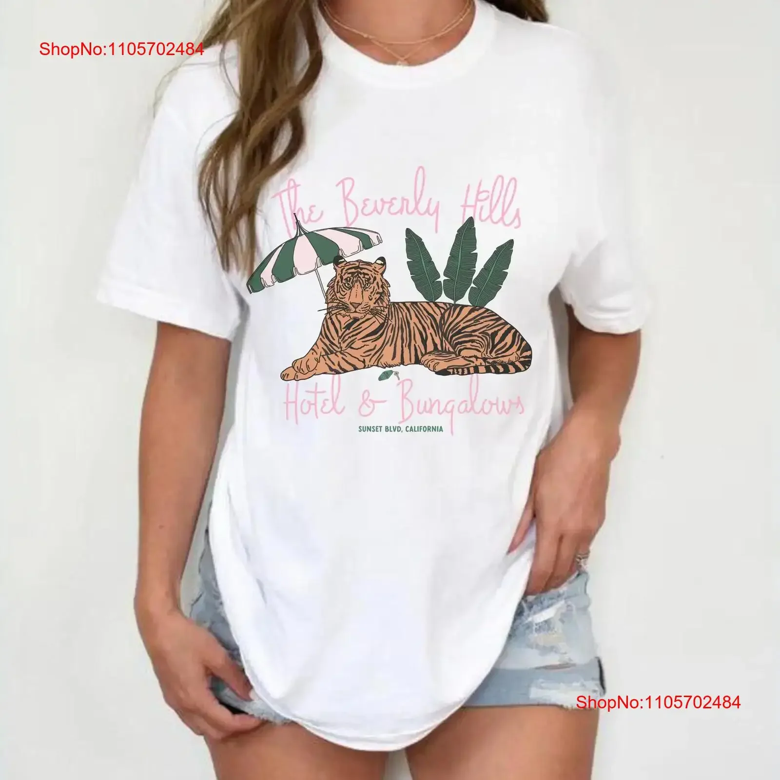 Beverly Hills Hotel T Shirt California Sunset Retro Bachelorette Party Trendy and Bungalow Tiger Cabana for her vintage Washed