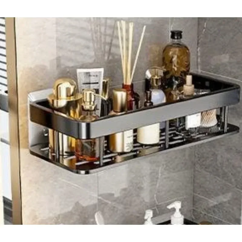 Bathroom Shelves Bathroom Accessories Organizers Wall-mounted Storage Brackets Metal Shelves Without Punching Holes Shelves