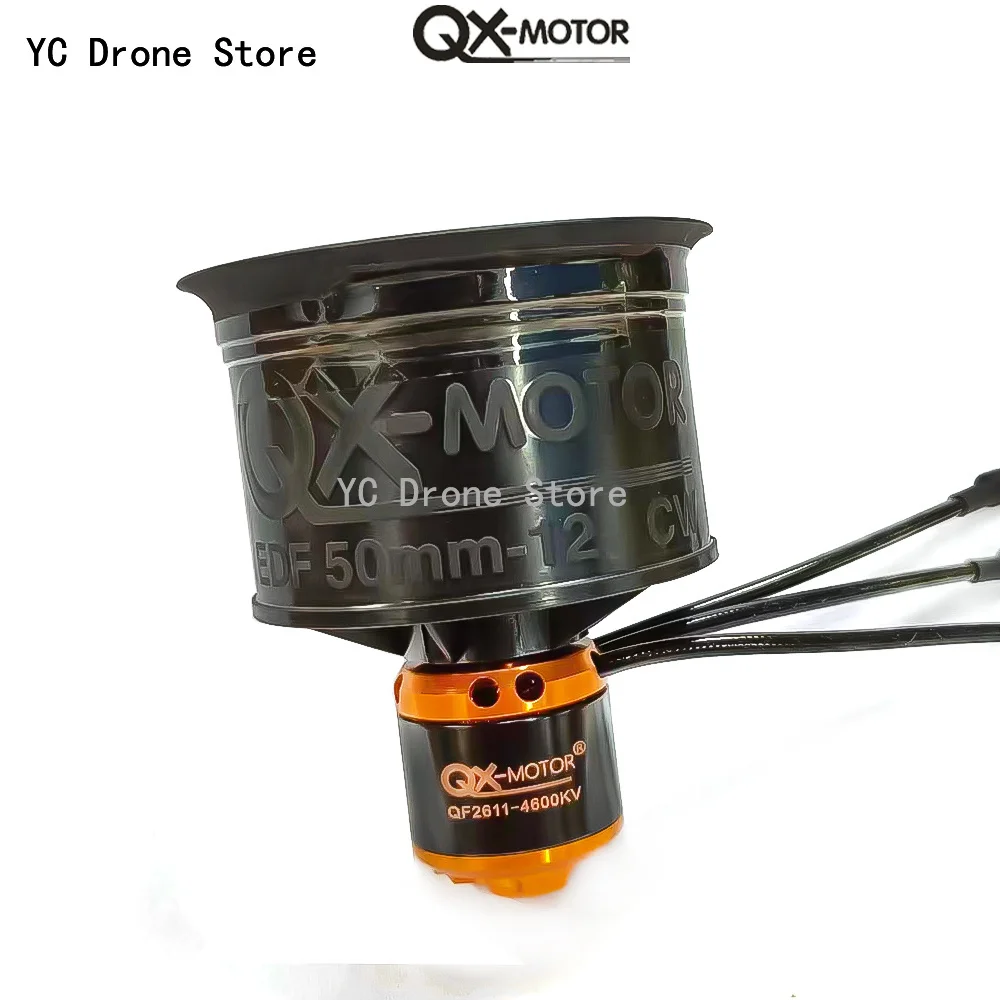 QX-MOTOR 50mm EDF QF2611 12-Blade Ducted Fan Brushless Motor 3S/4S with 40A/50A ESC for RC Fixed-Wing Drone