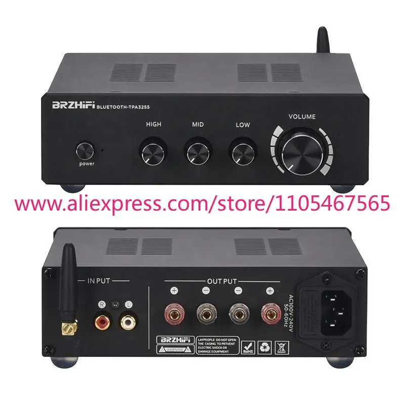 BRZHIFI Home Cinema System 3255-A BT 5.0 300WX2 High Power Stereo Digital Audio Player Amplifier High End