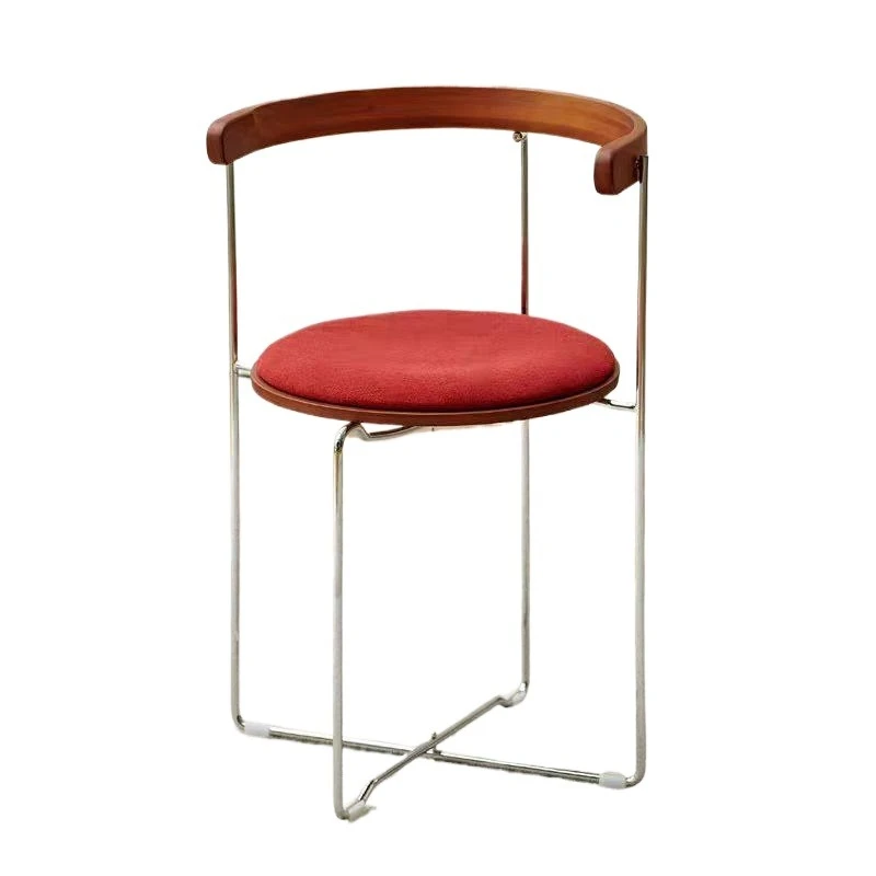 Medieval dining chair, home foldable solid wood chair, backrest small apartment Internet celebrity casual retro cafe dining tabl