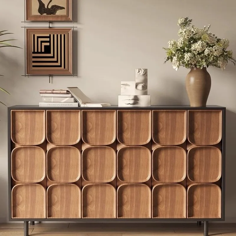 

Nordic bedroom, living room, home against the wall, solid wood storage cabinet, wabi-sabi homestay sideboard