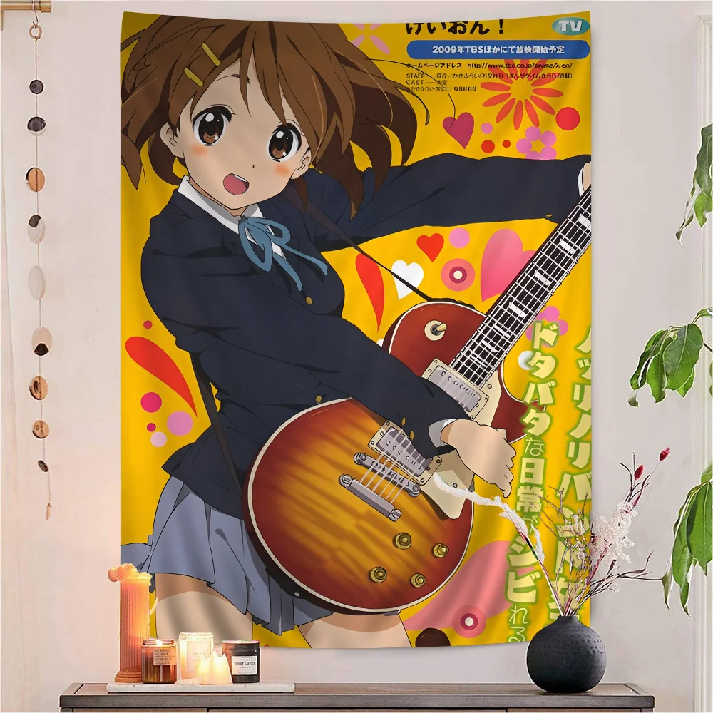 K-On!! Anime-Wandteppich – niedliche High-School-Band-Charakterkunst, verspielter Raumakzent für Slice-of-Life- und Musik-Anime-Fans