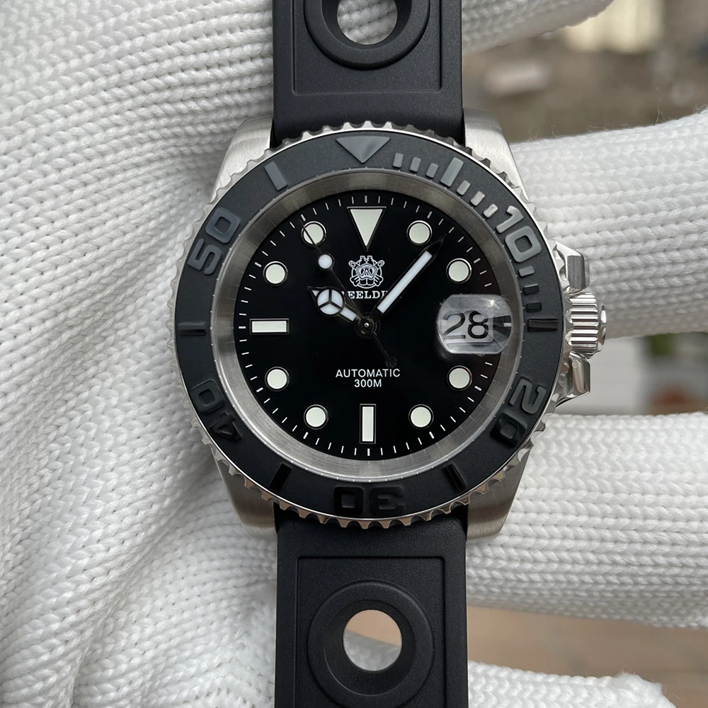 STEELDIVE Brand Black Ceramic Bezel insert 41mm Steel Case Sapphire Glass BGW9 Blue Luminous 300M Waterproof Mens Dive Watches