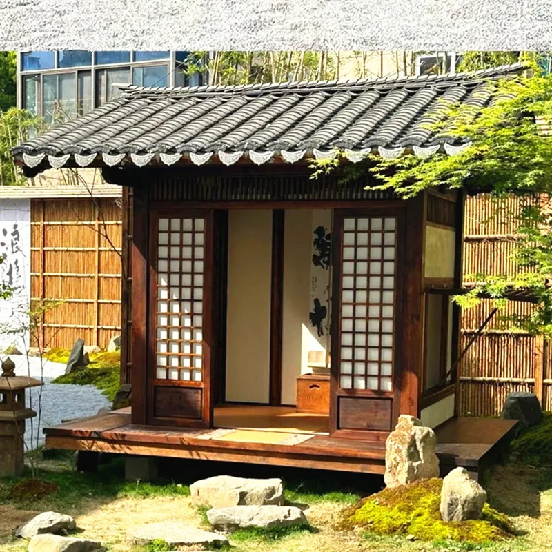 Chinese-style mobile chalet outdoor Japanese-style tea room courtyard landscaping pavilion villa homestay studio anticorrosive w
