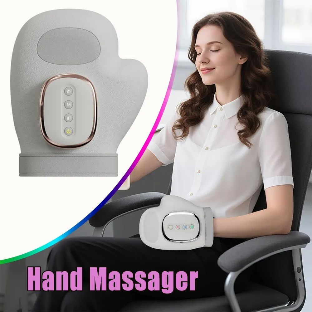 

Hand Massager Constant Heat Air Pressure Finger Palm Massage Imitating Hand Kneading Hand Beauty Pain Relief Therapy Home Use