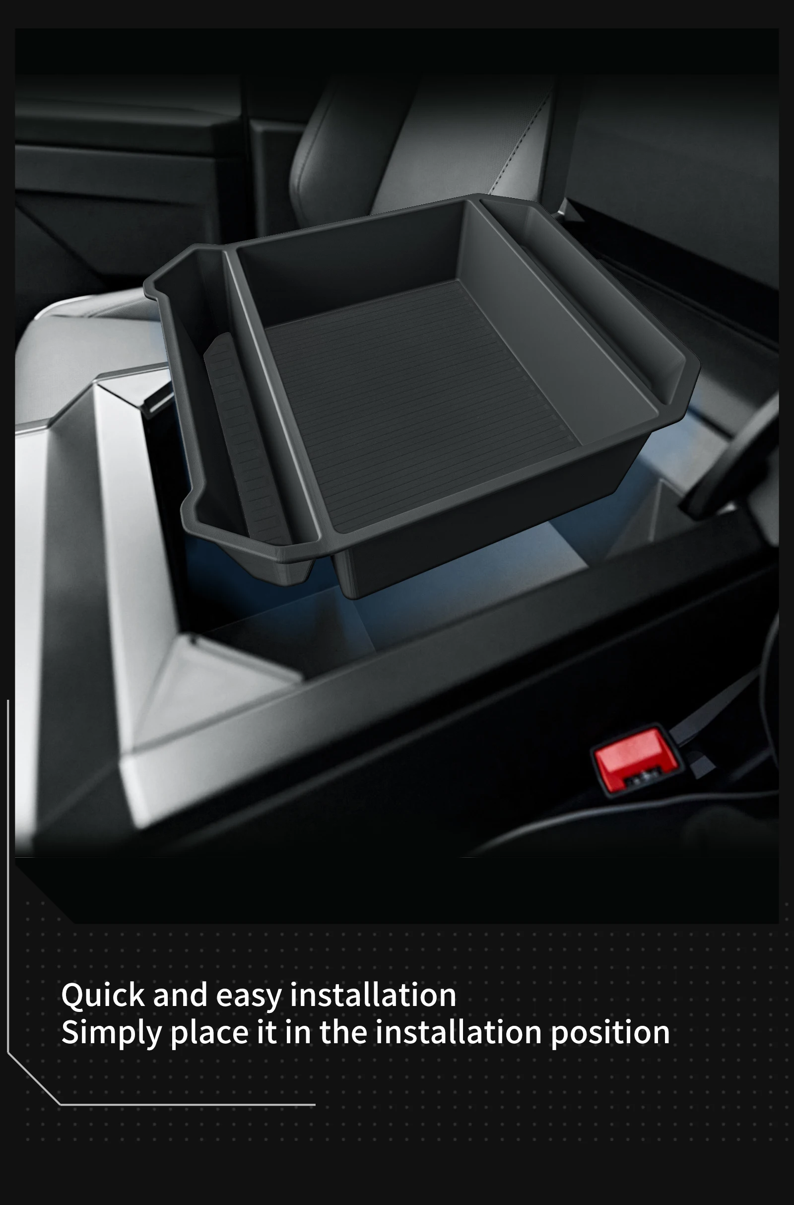 LUCKEASY for Tesla Cybertruck Car Center Console Armrest Box Storage Box Tidying Storage Tray Interior Pickup Accessories