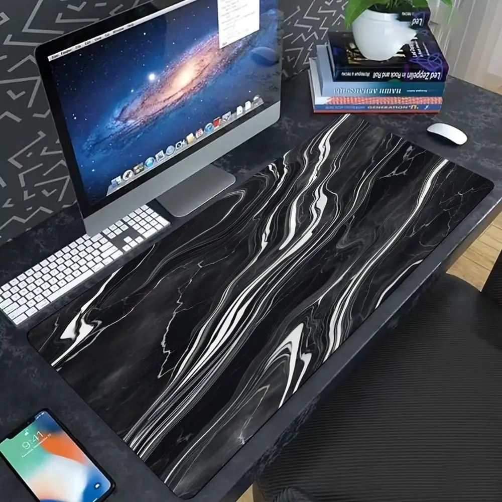 Abstract Liquid Marble Mouse Pad XL Non‑Slip Rubber Desk Mat Locked Edge  Keyboard Mousepad for Gaming Office Home Decor