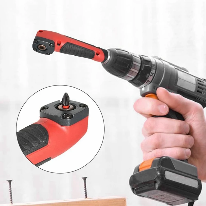 Electric Screwdriver Right-Angle Corner Operation Tool Plastic+Metal 1/4 Steering Corner Drill With 10 Batches