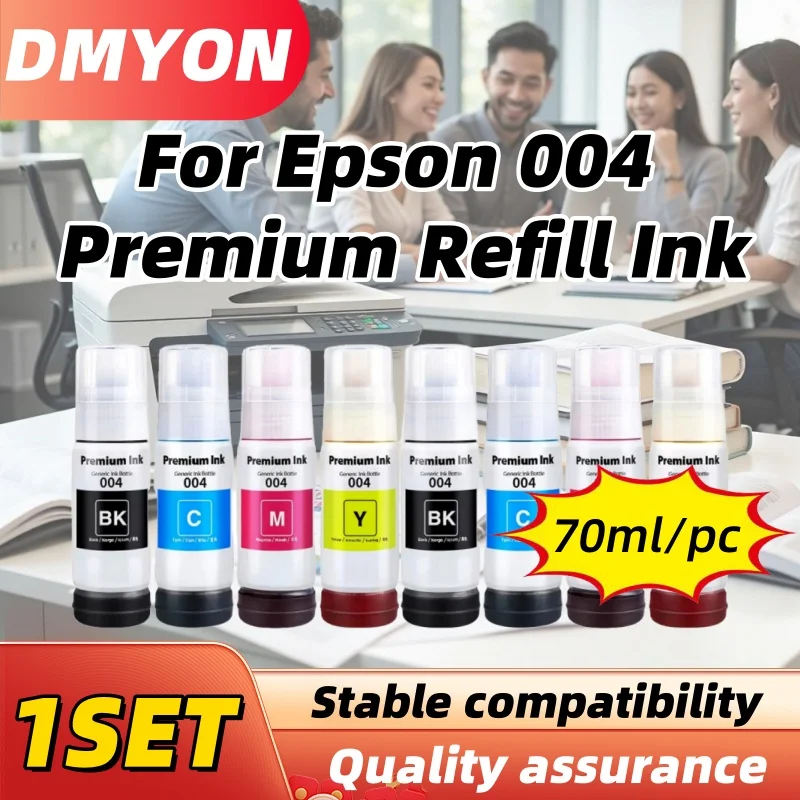 

4 цвета 004 чернила для принтера Epson Ecotank L1118 L1119 L3109 L3115 L3168 L3169 Premium Refill Ink L3256 L3258 L5198 L5298 L3255