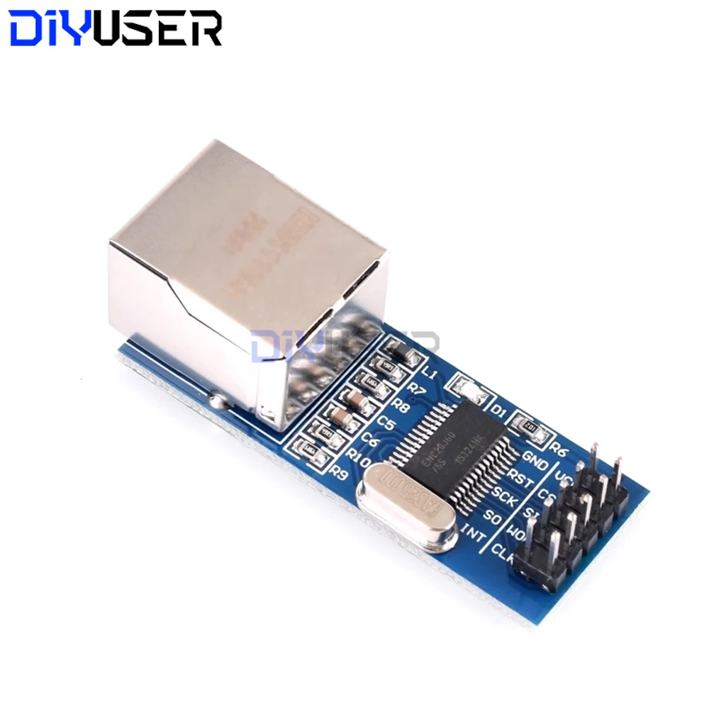 وحدة شبكة إيثرنت ENC28J60 مع واجهة SPI، 10Base-T PHY، 3.3 فولت لمشاريع إنترنت الأشياء Arduino PIC STM32 DIY #5