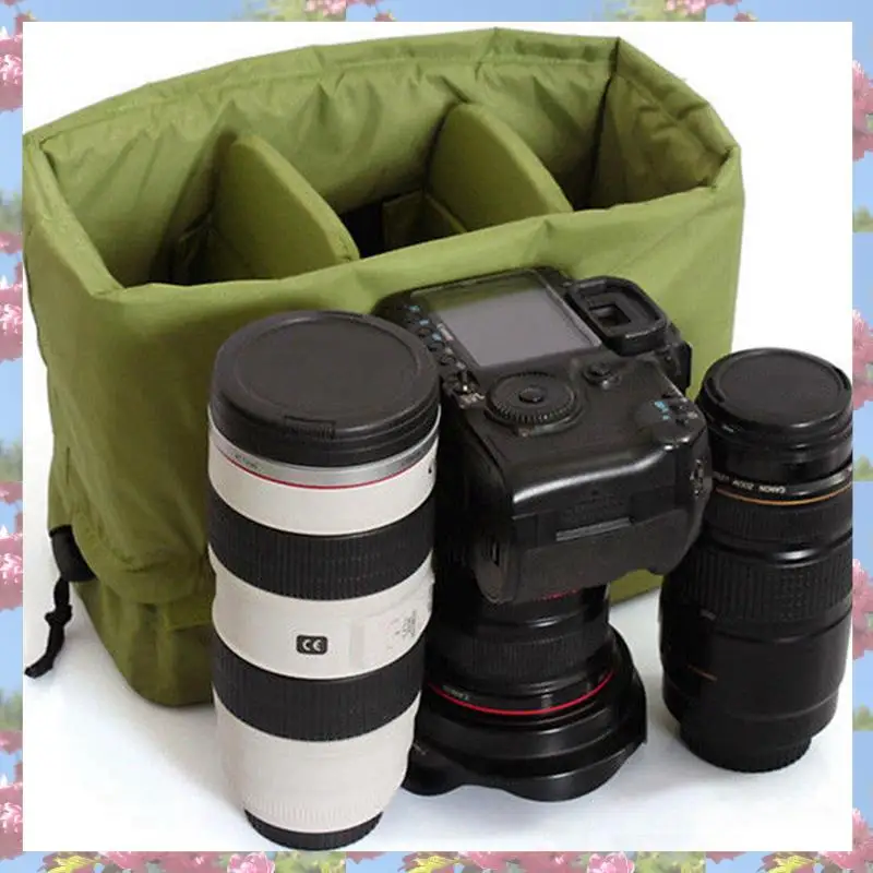2X Waterproof Insert Padded Partition Camera Bag Lens Case For Dslr Slr Camera