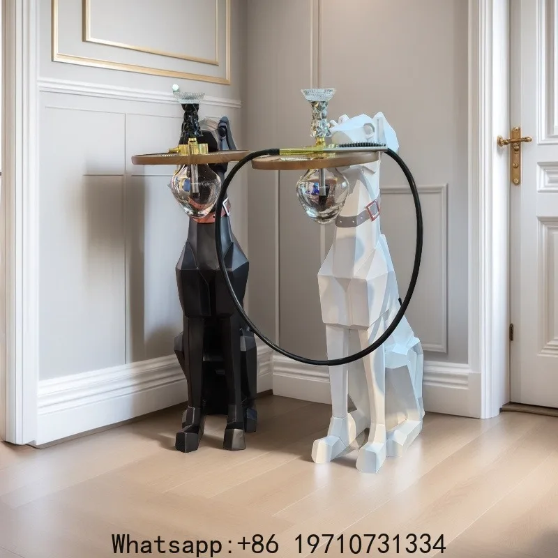 Cross-border European, American and Arab shisha craft resin large shisha Doberman Dog floor ornament