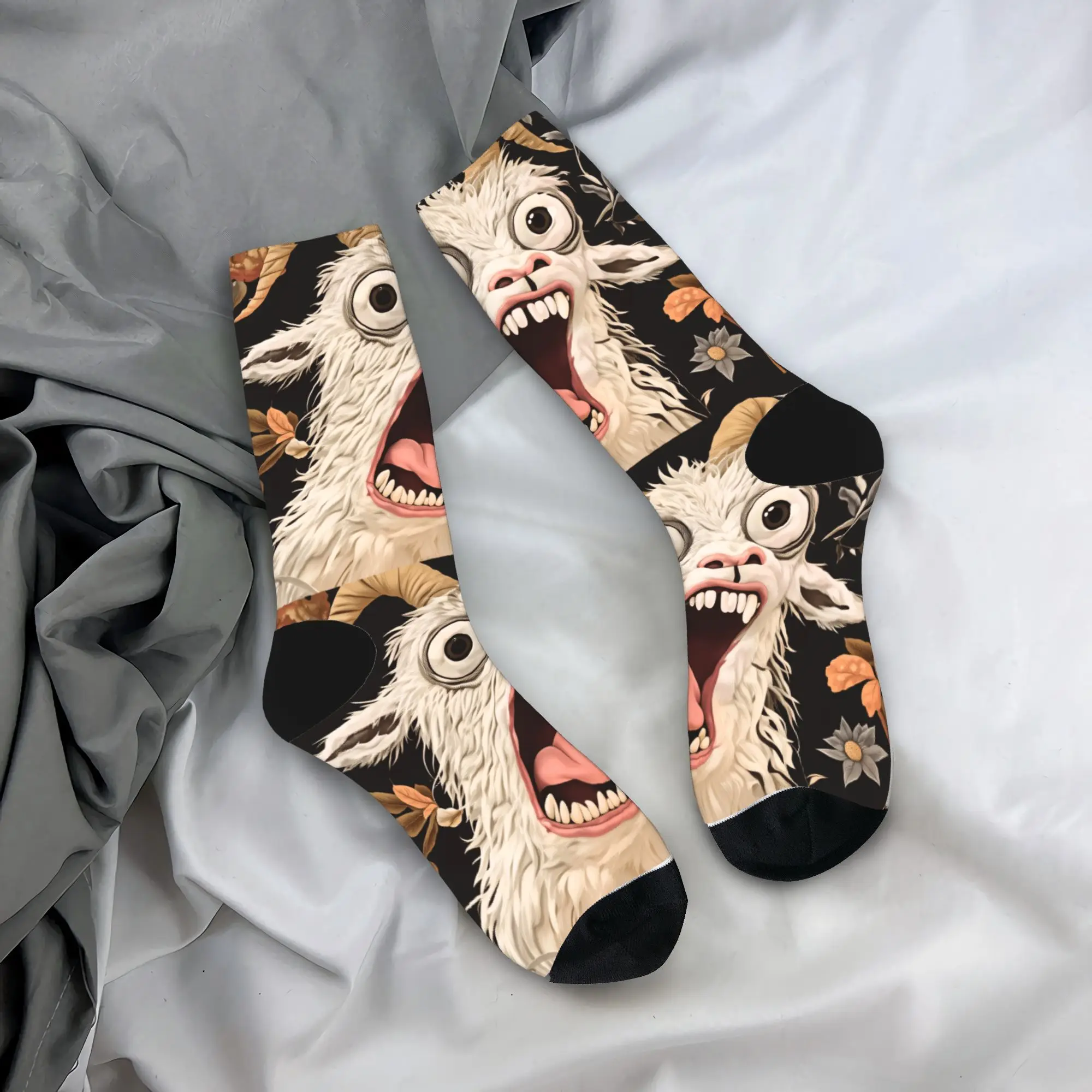 

Чулки с жутким лицом козла, забавные носки, мужские теплые мягкие носки, осенние велосипедные дизайнерские антибактериальные носки, подарок