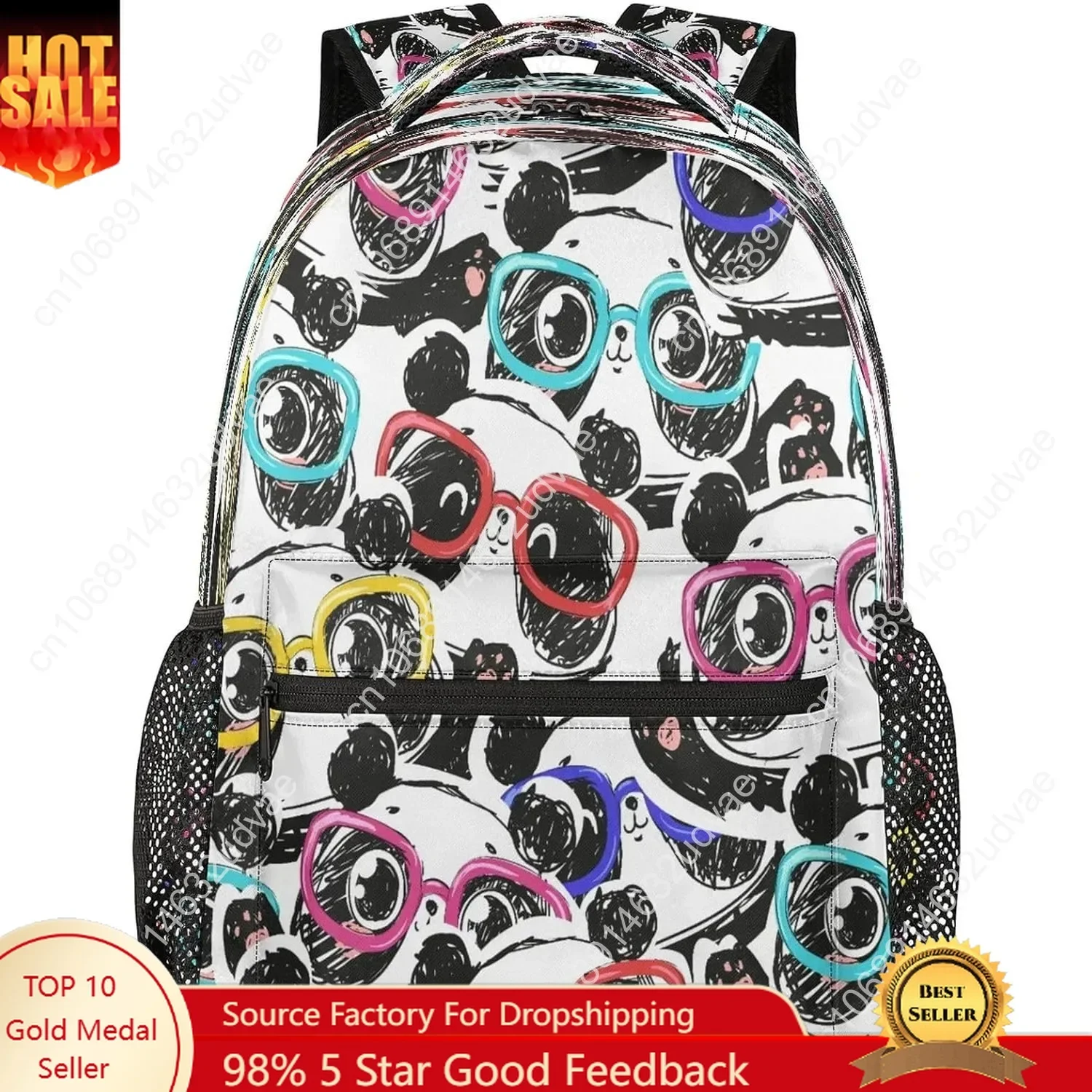 Cute Panda School Backpack for Teen Student Bookbag Animal Laptop Backpack Casual Travel Daypack Computer Bag Schoolb