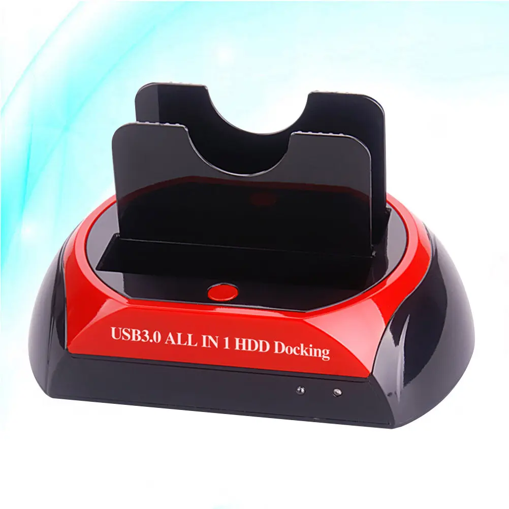 Usb3.0 Dual Sata Hdd Docking Station Double Position Hard Disk Base Clone Function Eu Plug Red Black All-in-1 Hard Disk Clone