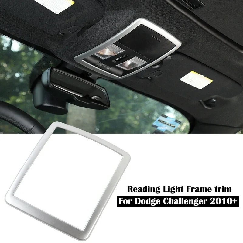 New-Front Reading Light Bezels Lamp Cover Trim For Dodge Challenger 2010-2019 Silver