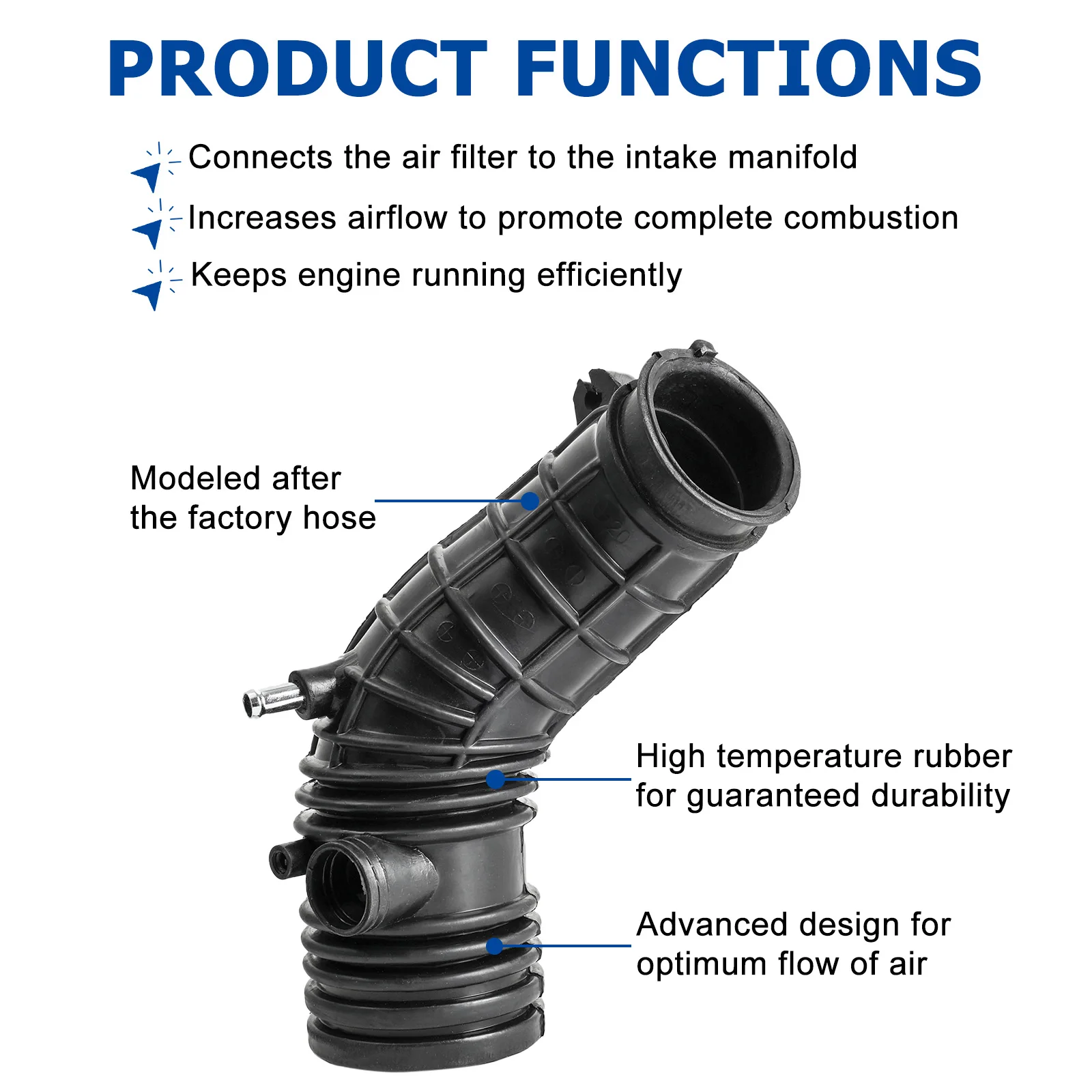 

Автомобильный воздухозаборник, шланг для очистки воздухозаборника двигателя, трубка воздухоочистителя, впускной шланг для корпуса дроссельной заслонки для Honda Accord 2003-2007 2,4 л