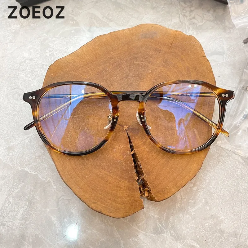 

Vintage round Acetate glasses frame myopia glasses for women eyeglass frames men Available with myopia Anti Blue Light lens