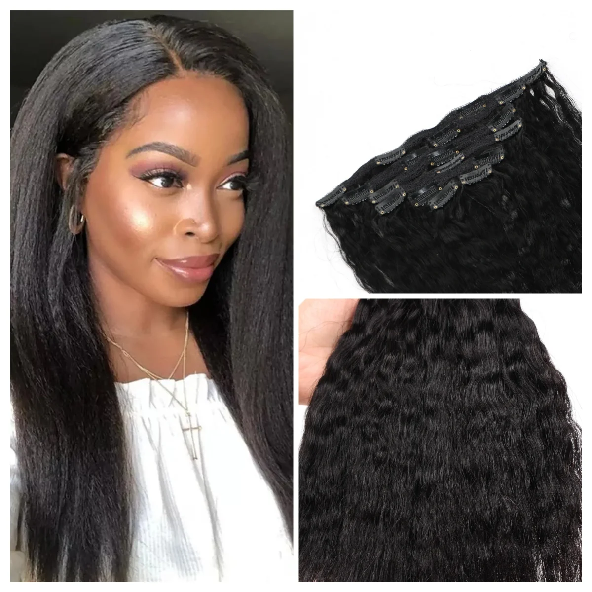 ياكي مستقيم كليب في الشعر التمديد الشعر البشري غريب مستقيم البرازيلي ريمي الشعر الطبيعي كليب في الشعر البشري التمديد #5