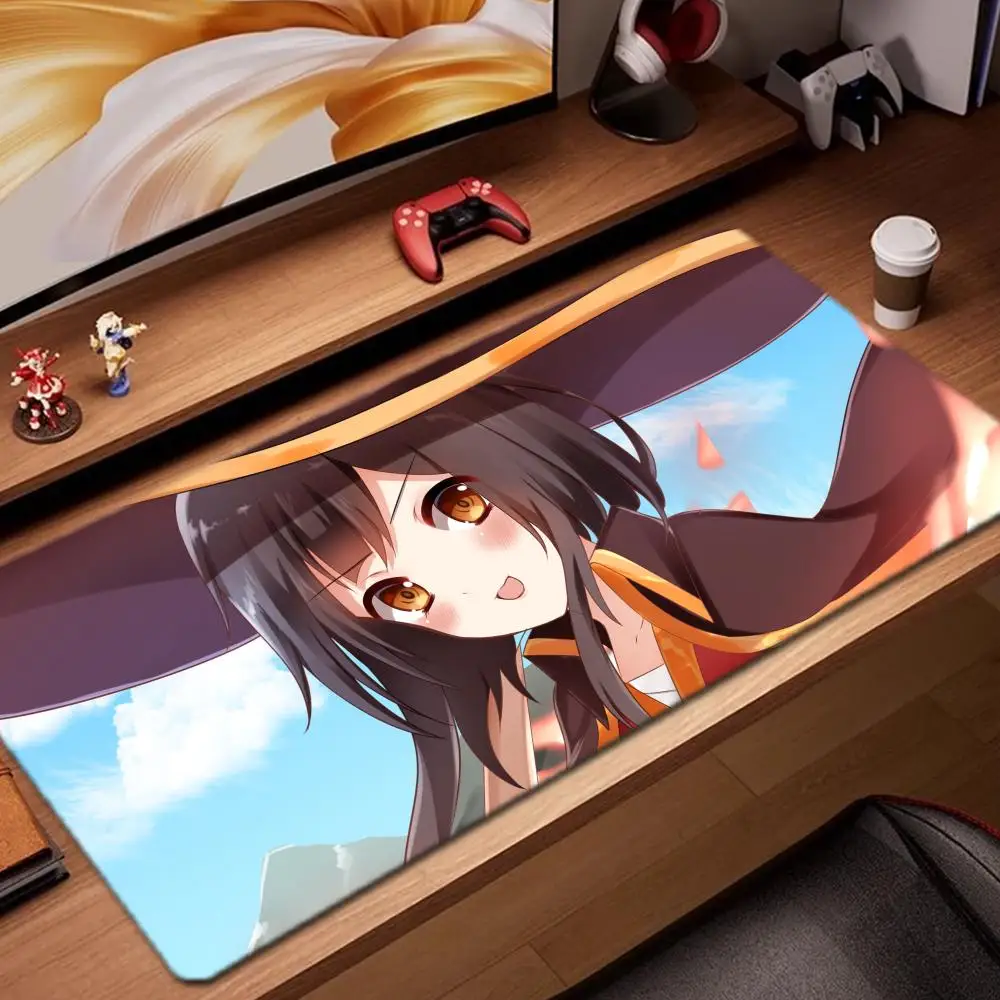 

anime characters megumin wallpaper Mouse Pad Game Accessories keyboard pad XXL large locking edge 900X400 mm table mat Gaming